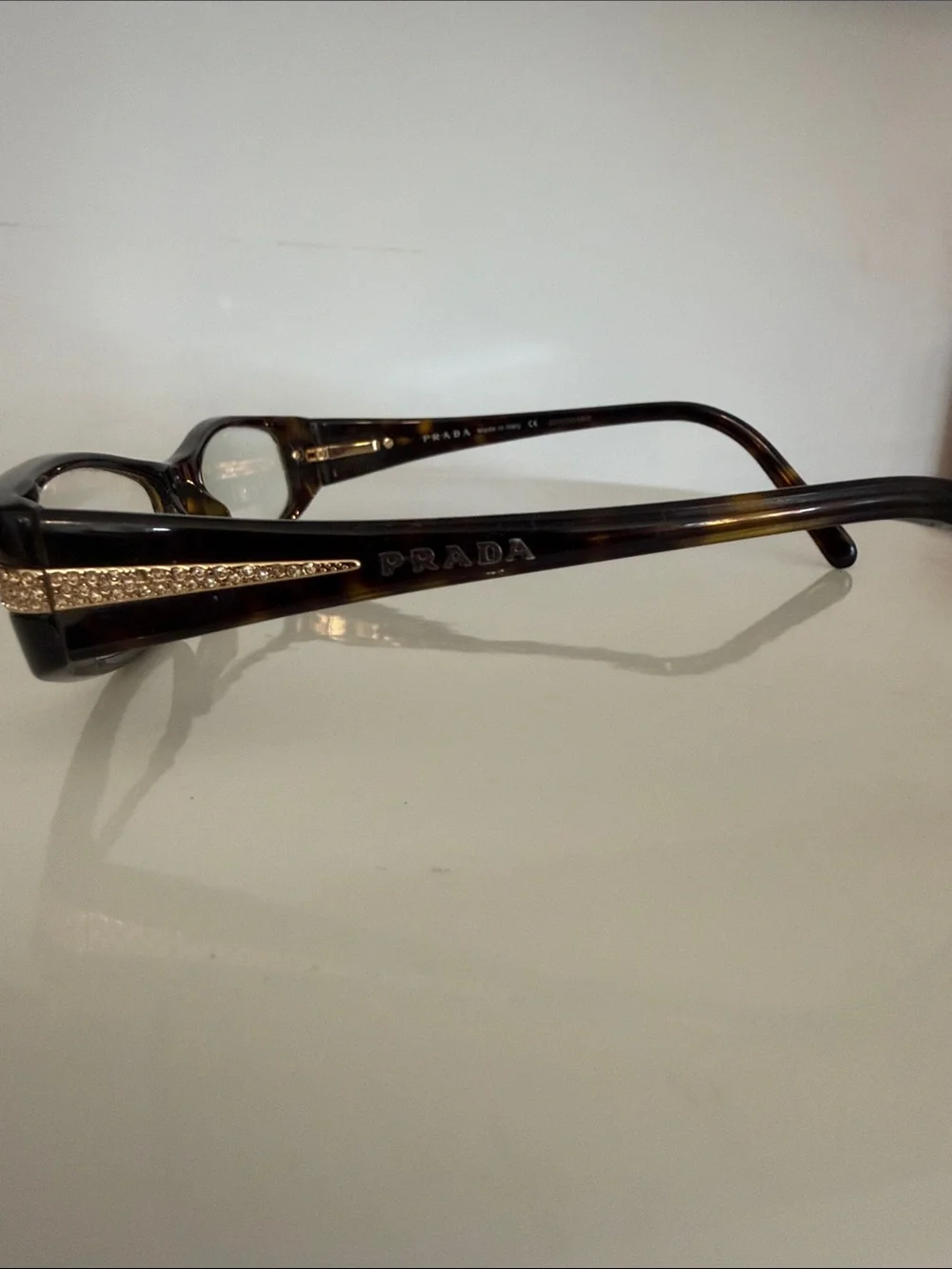 Prada Tortoiseshell prescription Glasses with Gold Accent